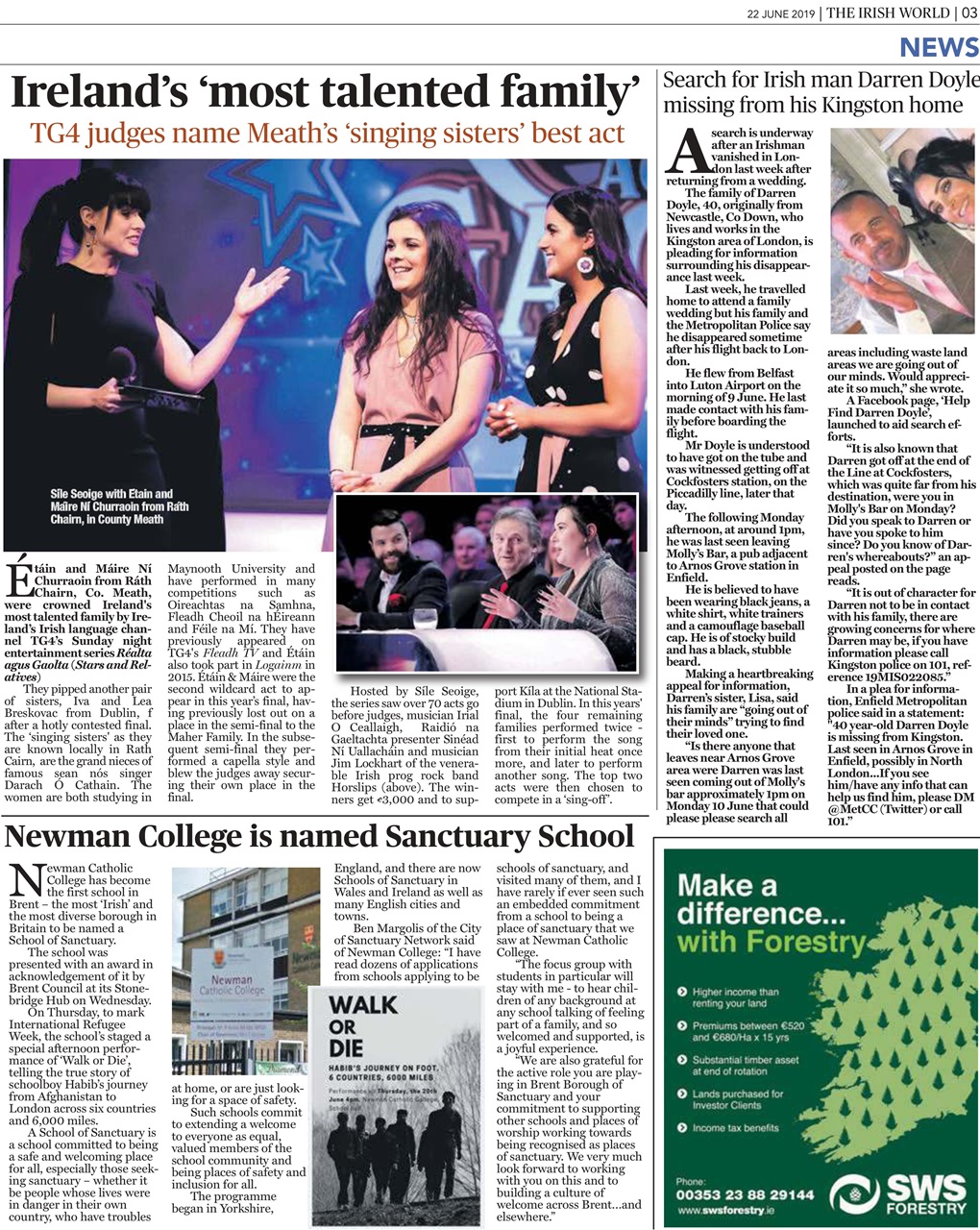 Irish World Preview Pages