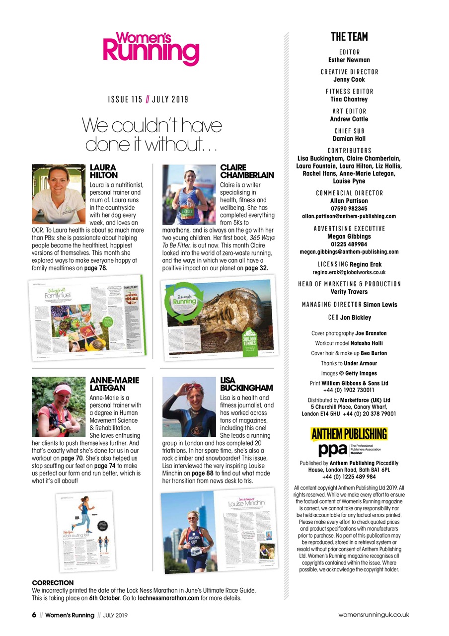 Women’s Running Preview Pages