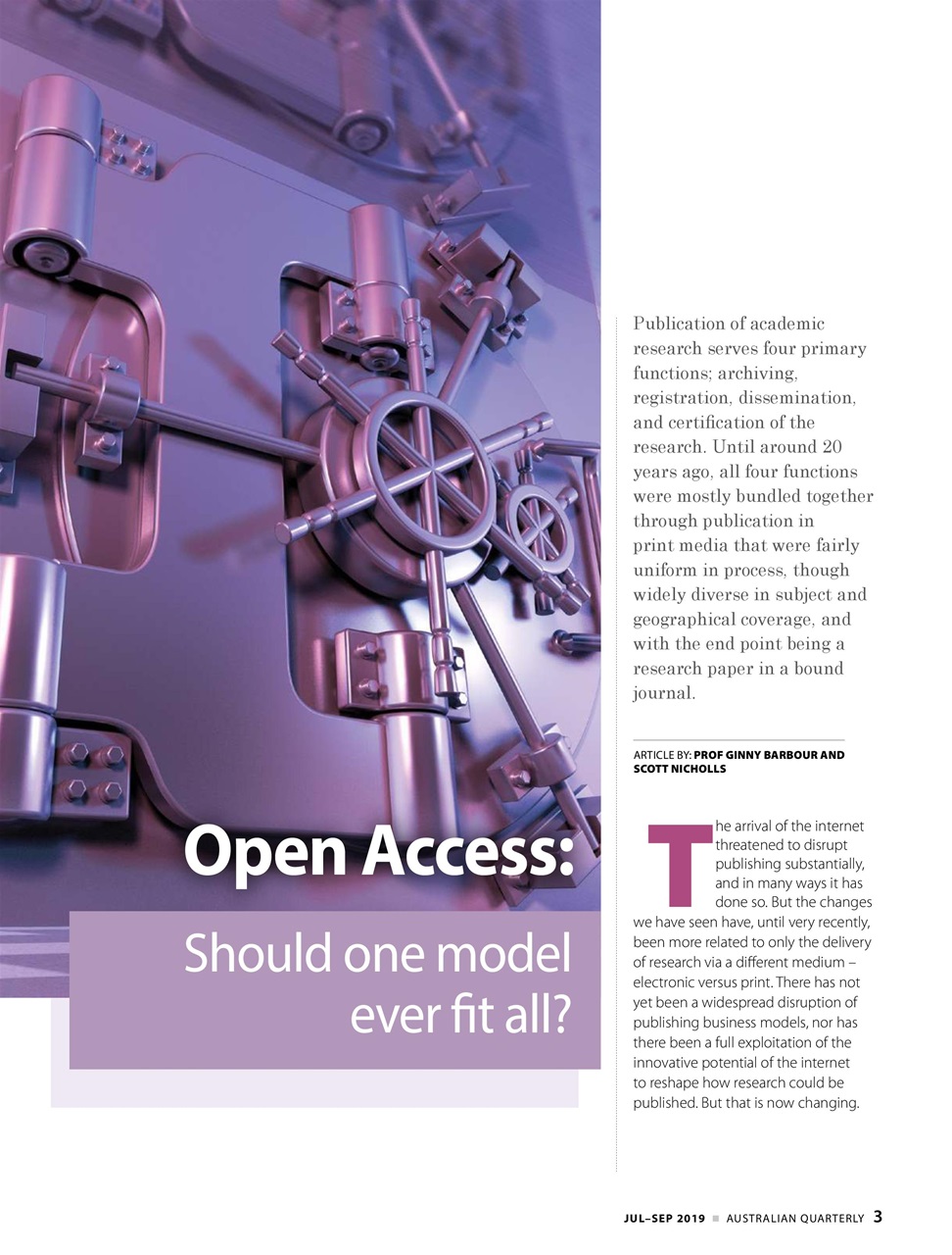 AQ: Australian Quarterly Preview Pages
