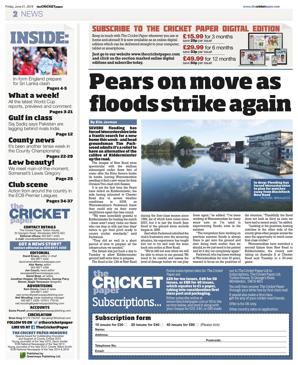 The Cricket Paper Preview Pages