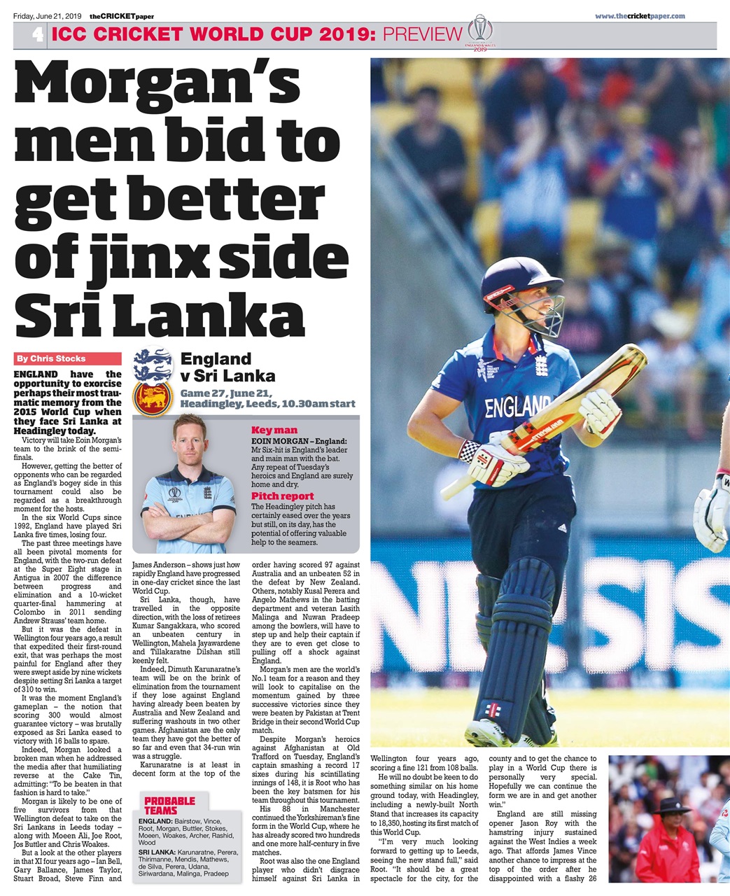 The Cricket Paper Preview Pages