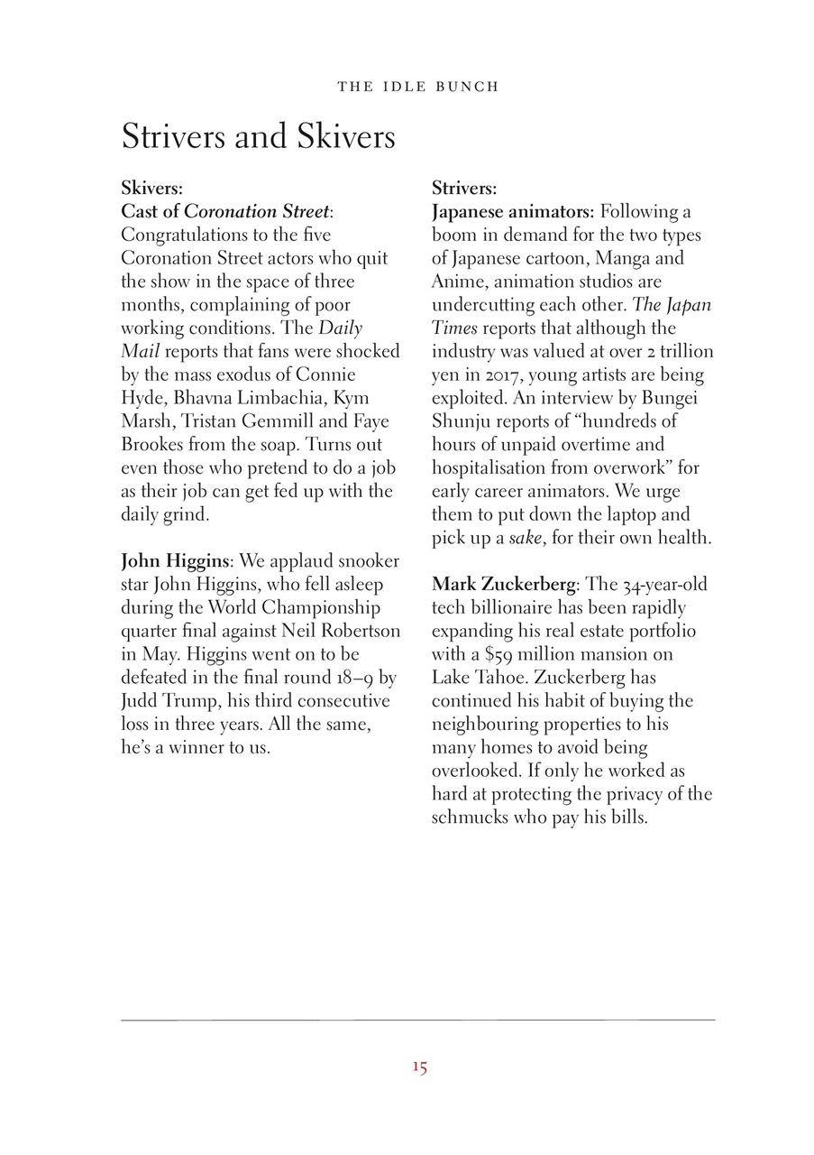 The Idler Magazine Preview Pages