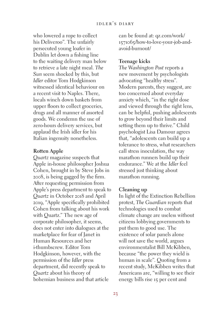 The Idler Magazine Preview Pages