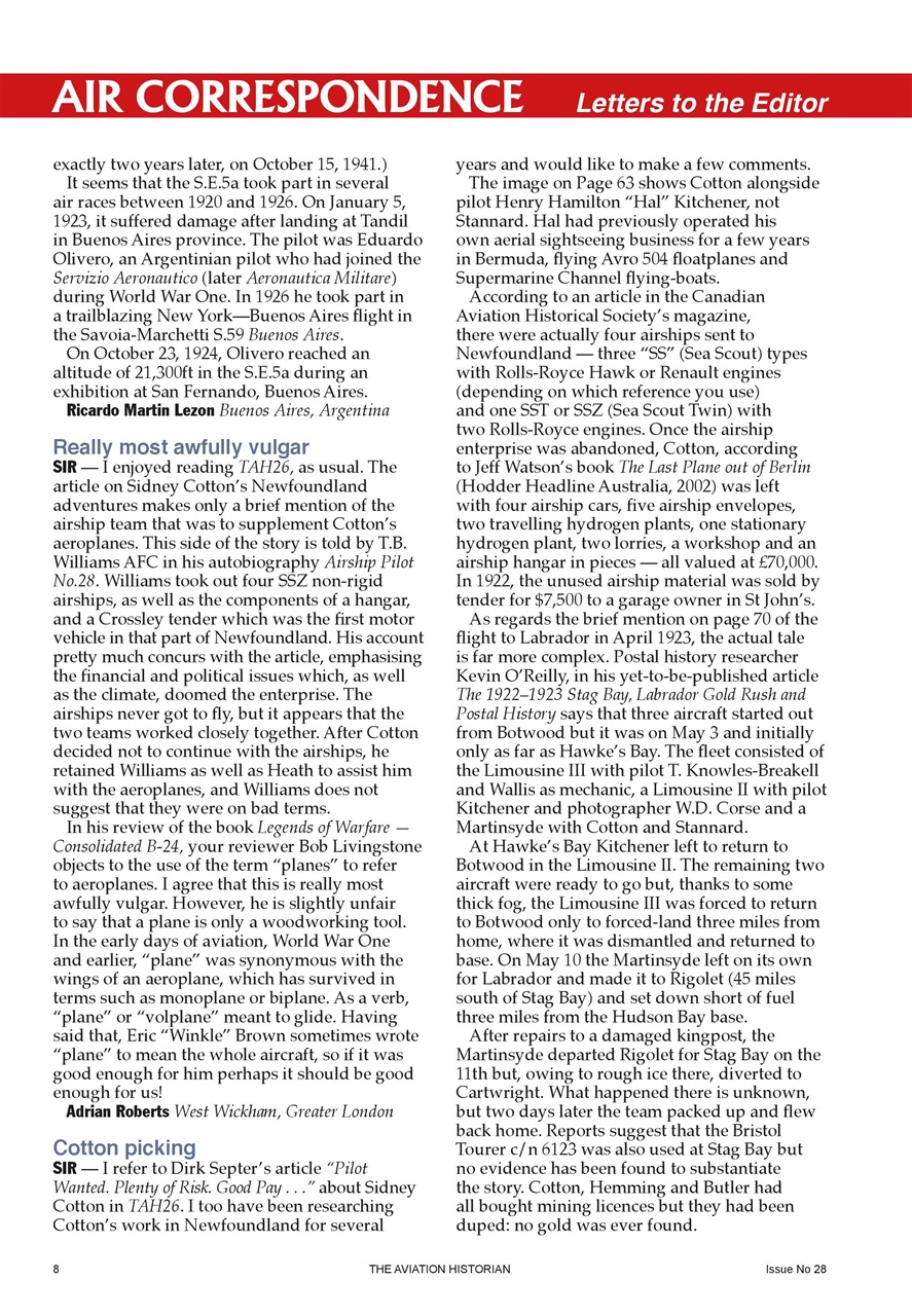 The Aviation Historian Magazine Preview Pages
