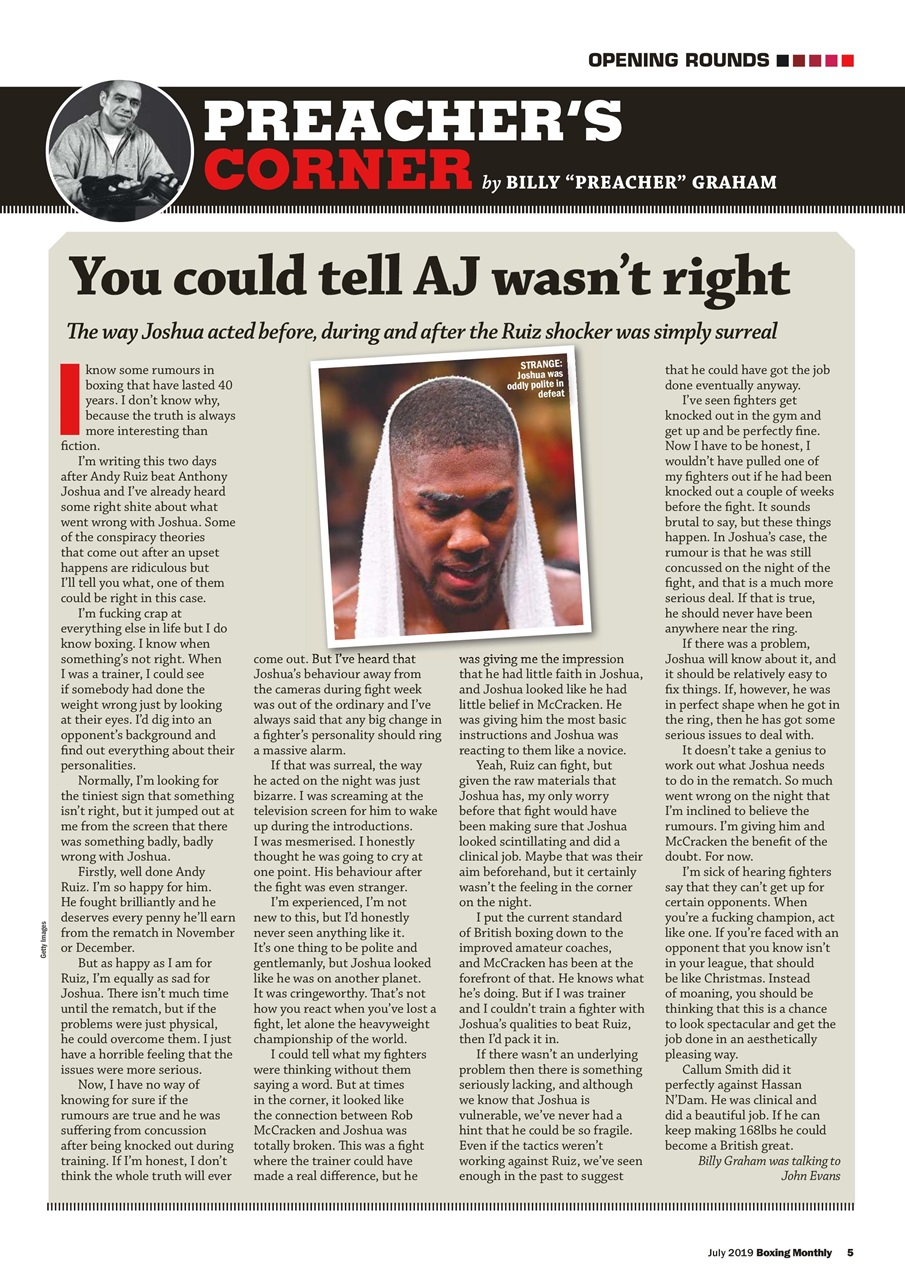 Boxing Monthly Preview Pages