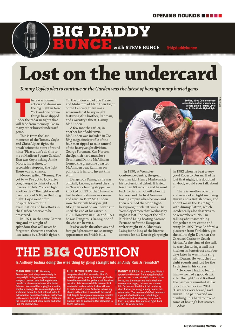 Boxing Monthly Preview Pages