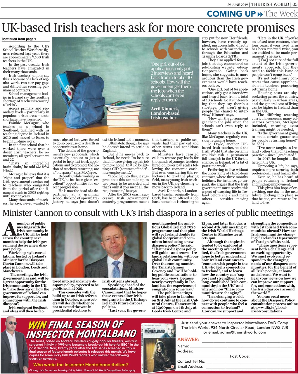 Irish World Preview Pages