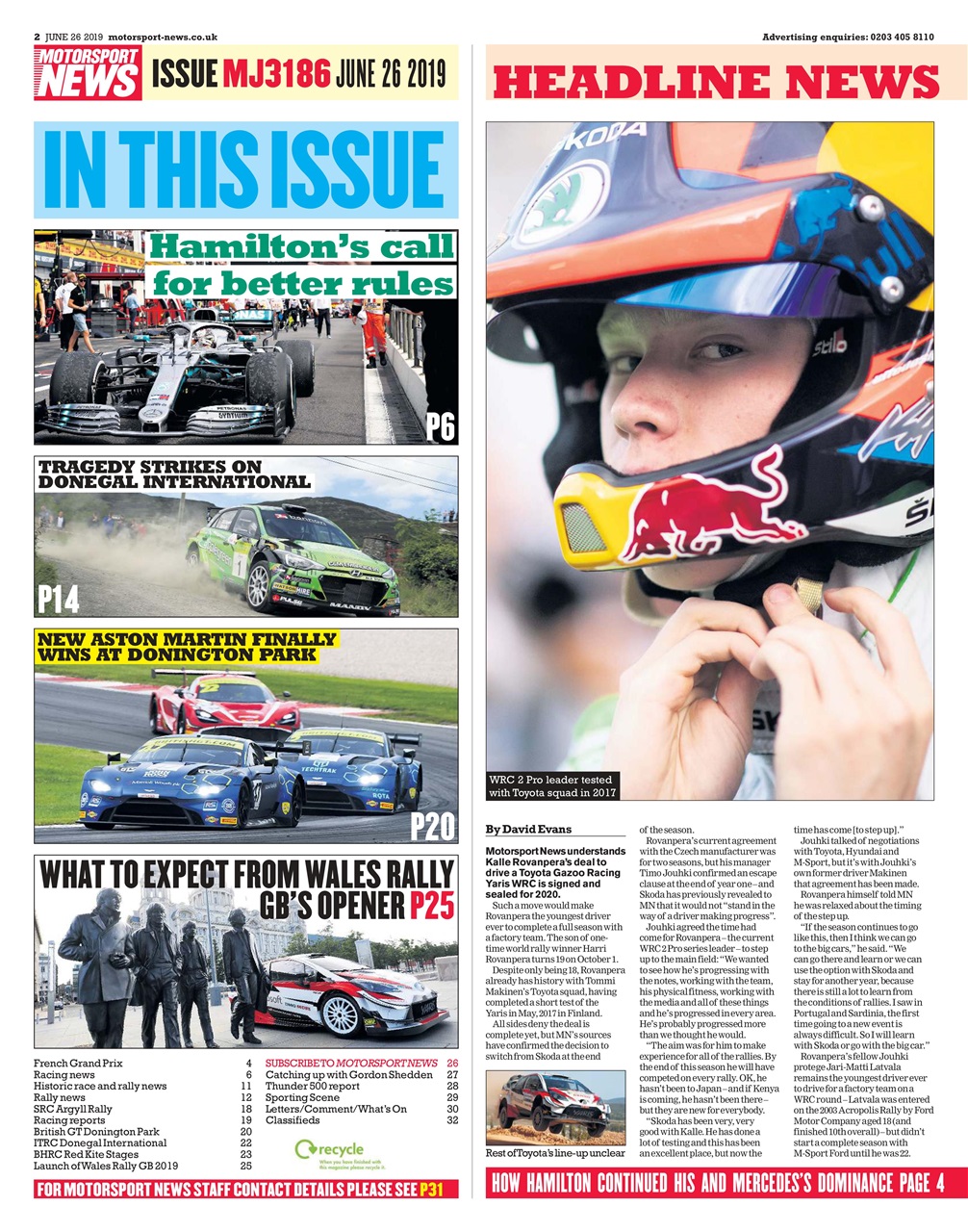 Motorsport News Preview Pages
