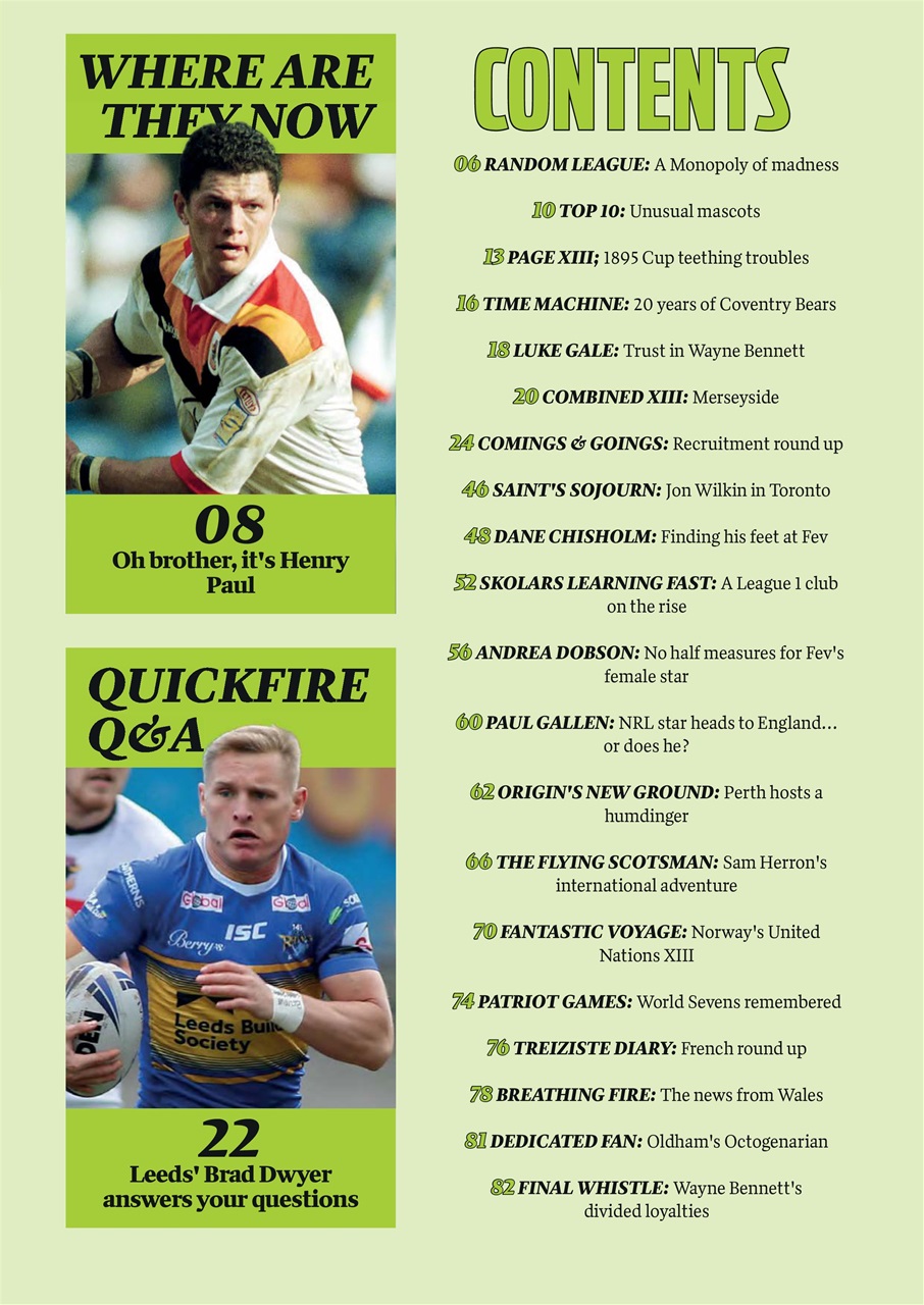 Rugby League World Preview Pages