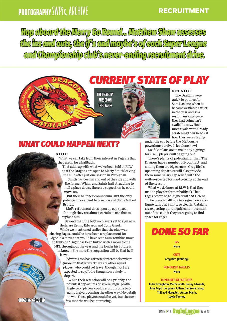 Rugby League World Preview Pages