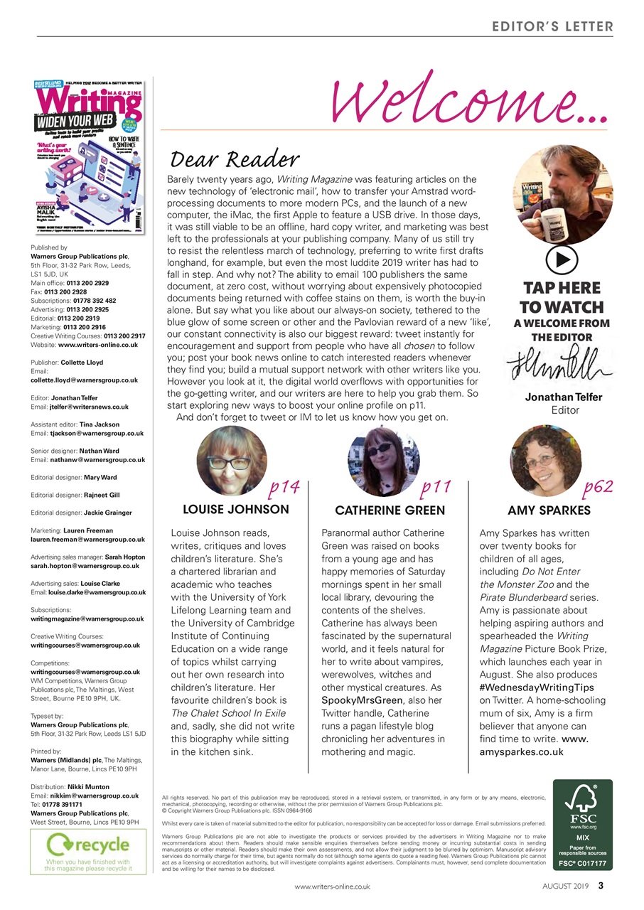 Writing Magazine Preview Pages