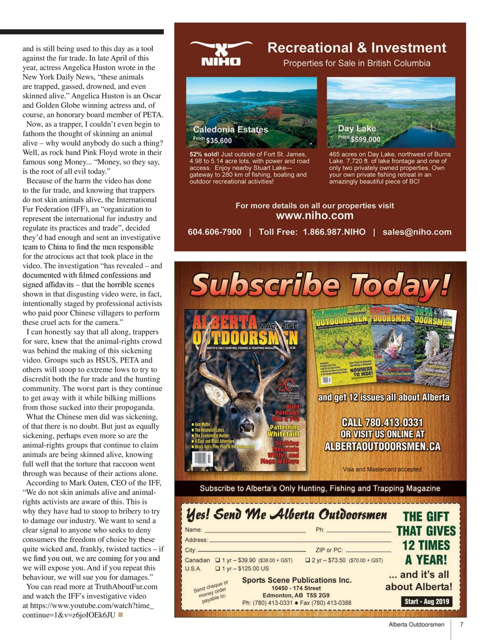 Alberta Outdoors Preview Pages