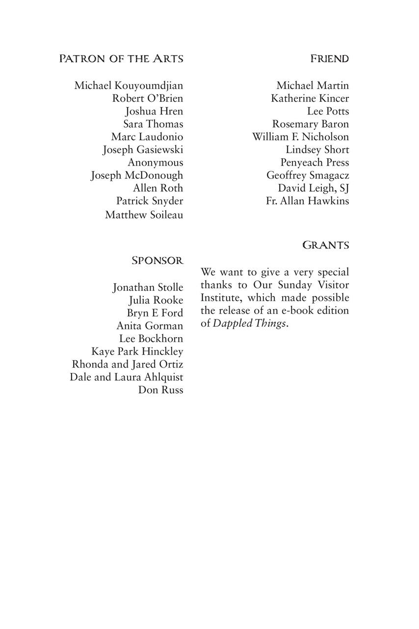 Dappled Things Preview Pages