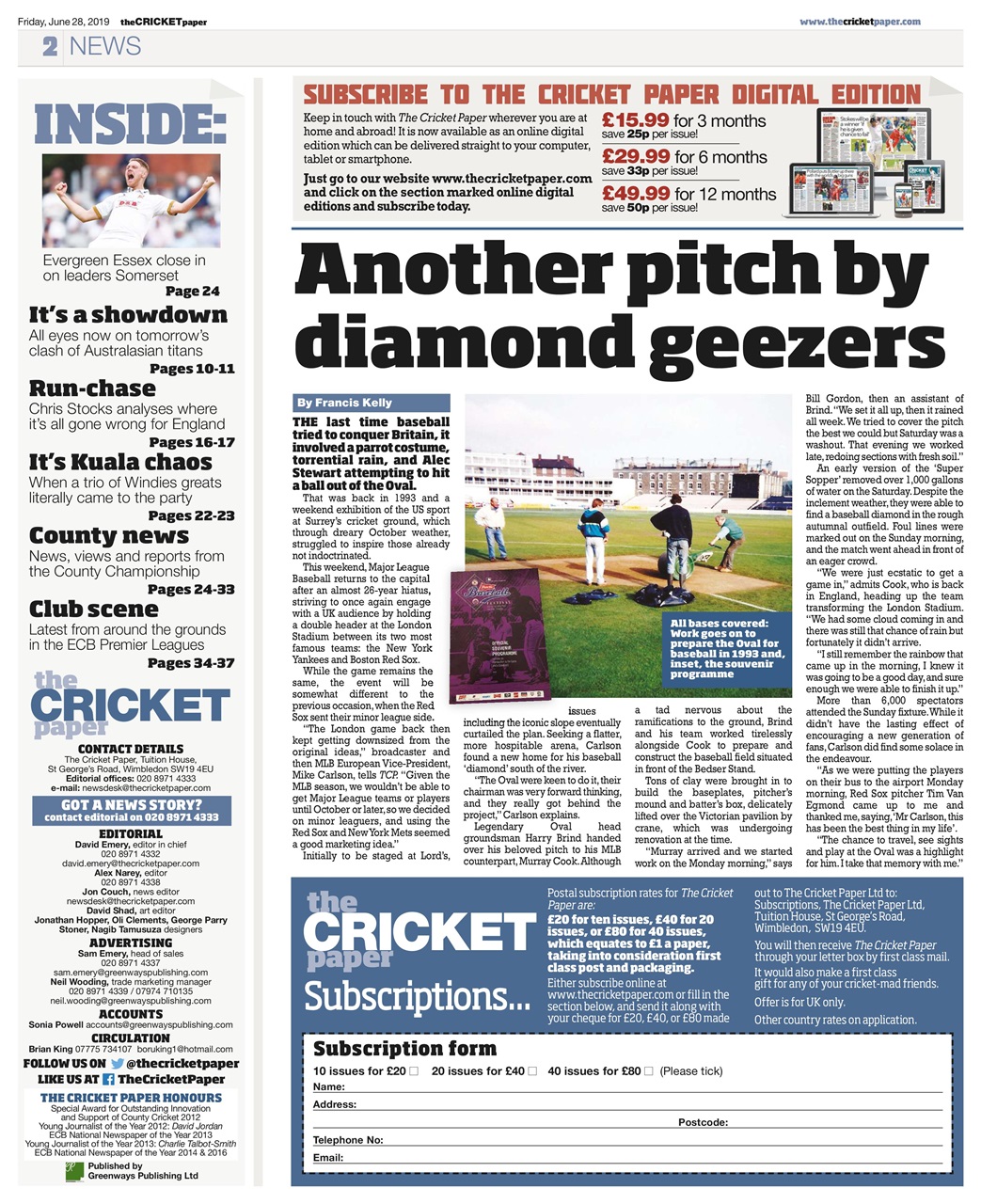 The Cricket Paper Preview Pages