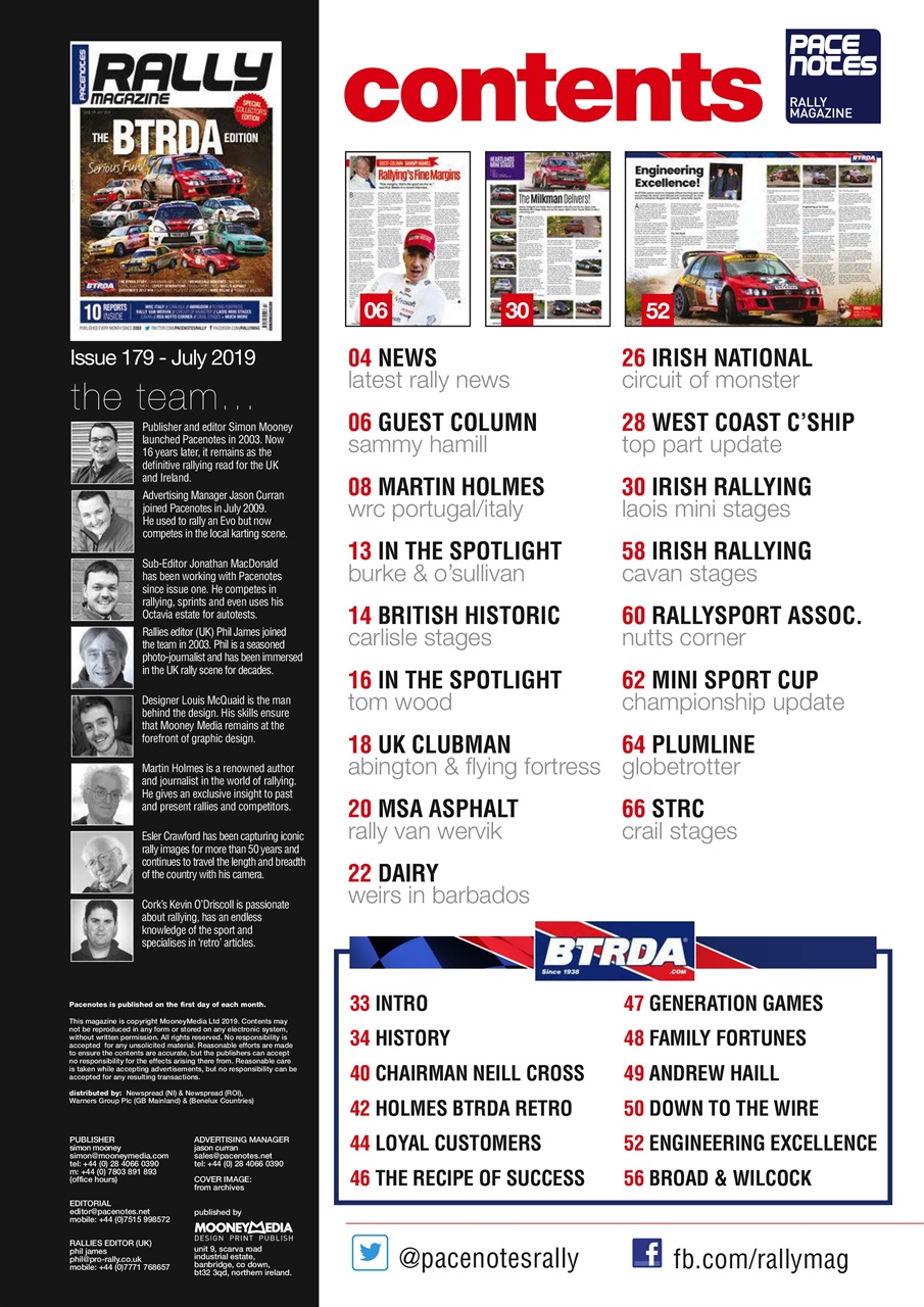 Pacenotes Rally magazine Preview Pages