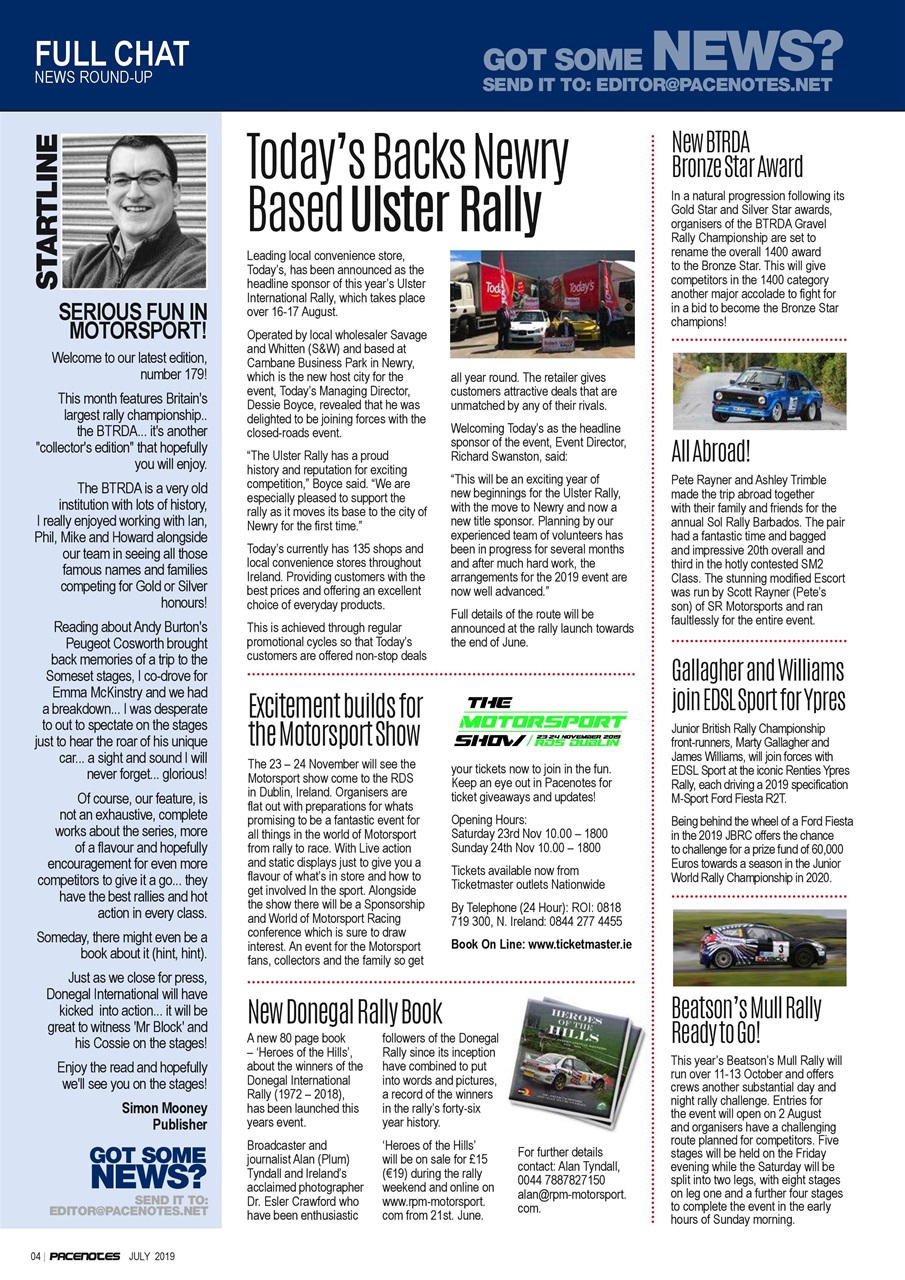 Pacenotes Rally magazine Preview Pages