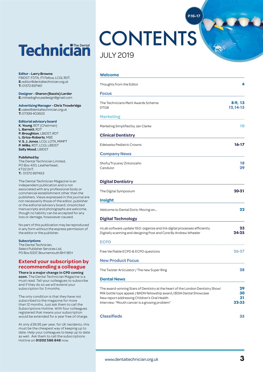 The Dental Technician Magazine Preview Pages