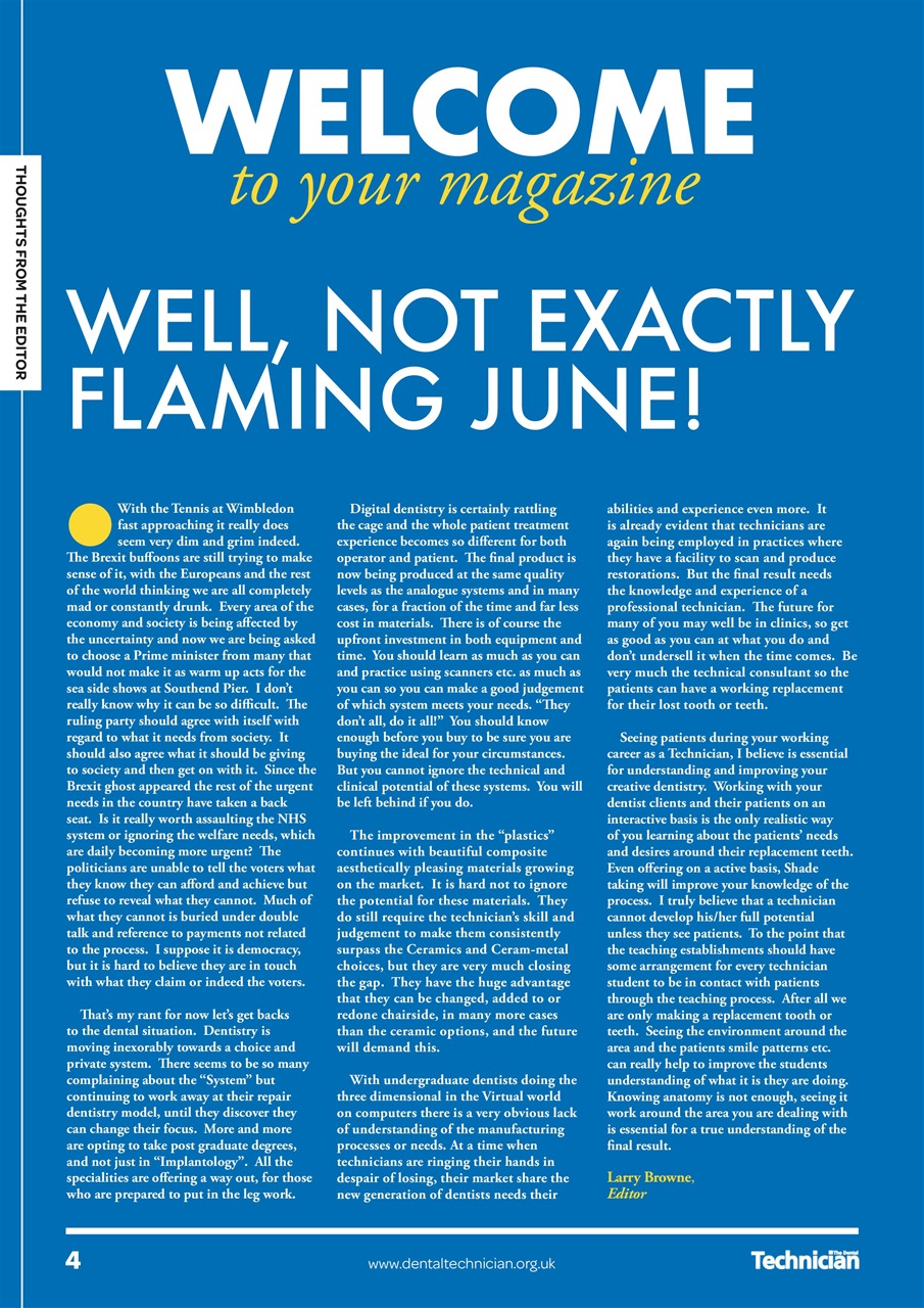 The Dental Technician Magazine Preview Pages