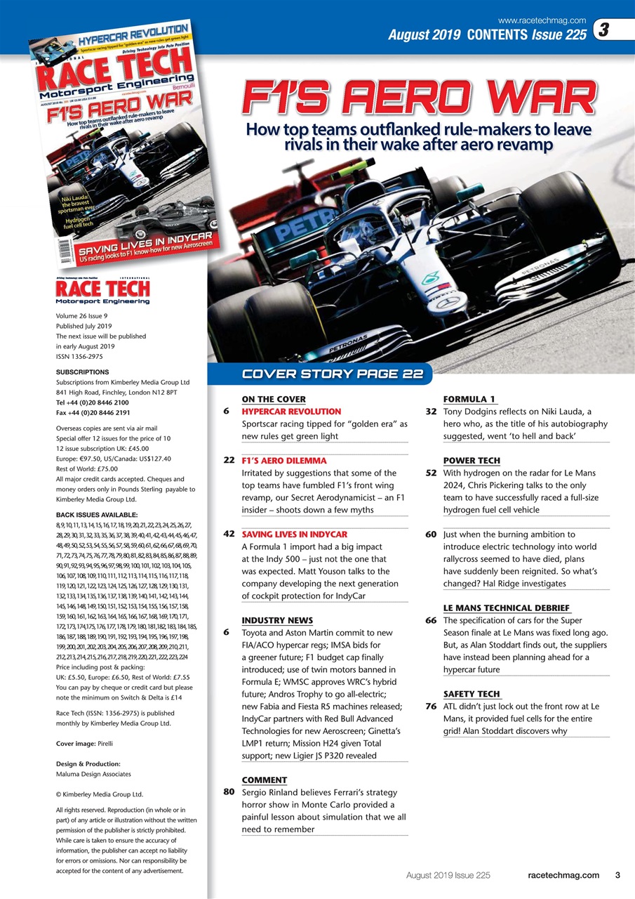 Race Tech Preview Pages