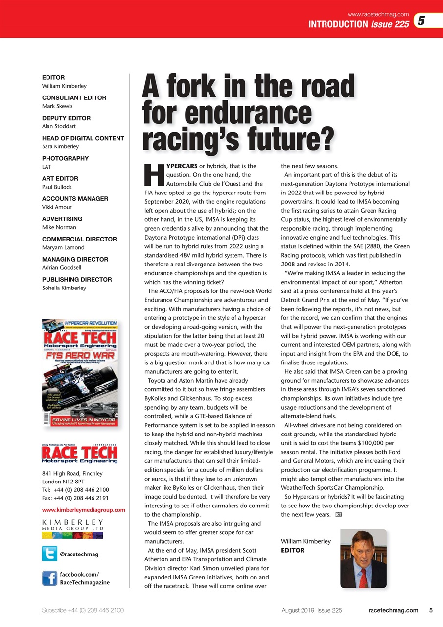 Race Tech Preview Pages