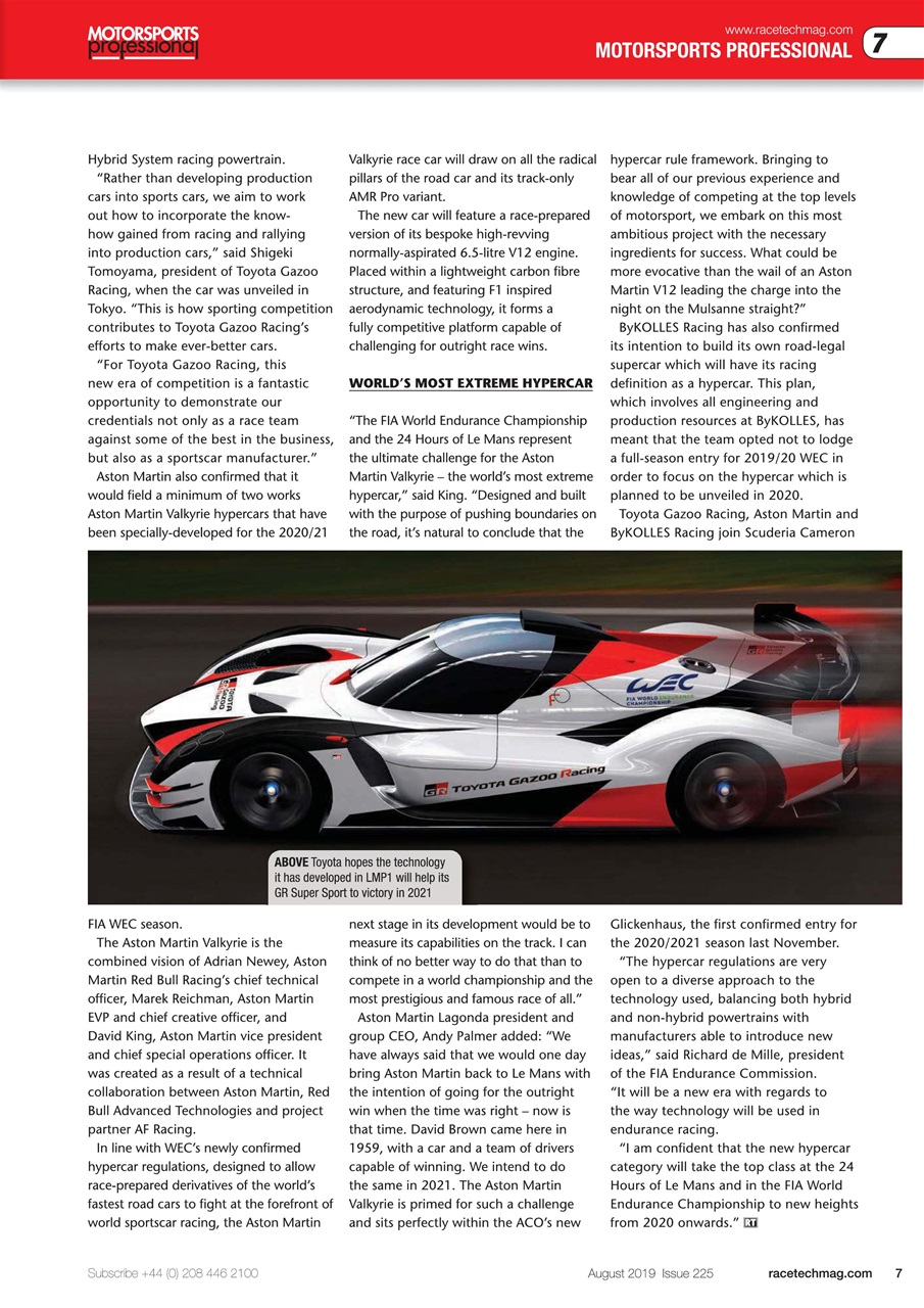 Race Tech Preview Pages