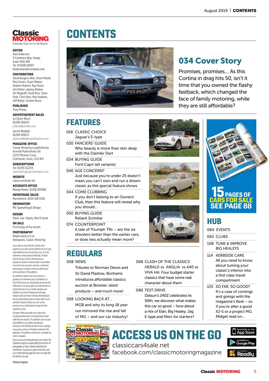 Classic Motoring Preview Pages