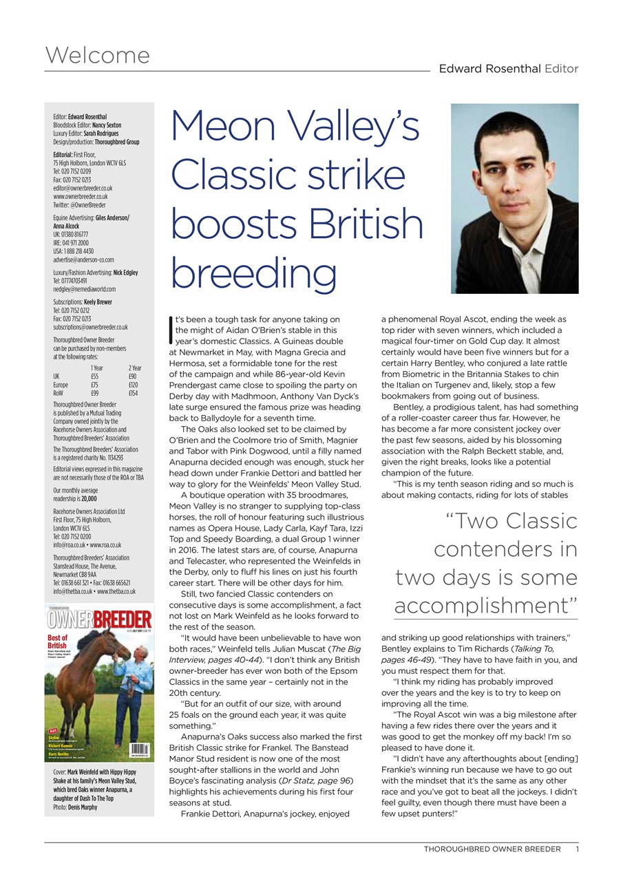 The Owner Breeder Preview Pages