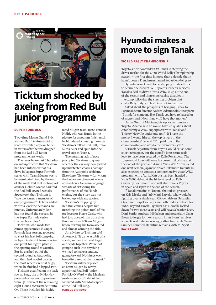 Autosport Preview Pages