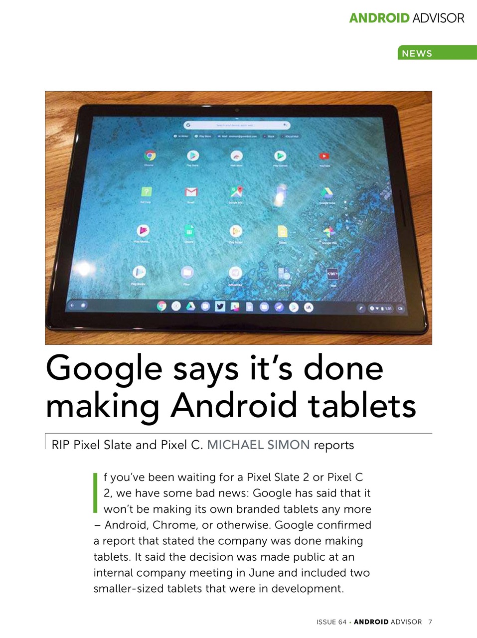 Android Advisor Preview Pages
