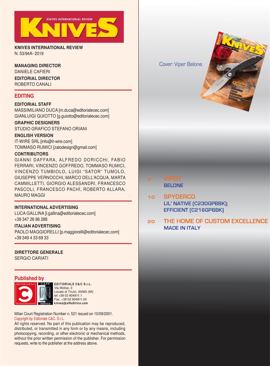 KNIVES INTERNATIONAL Preview Pages