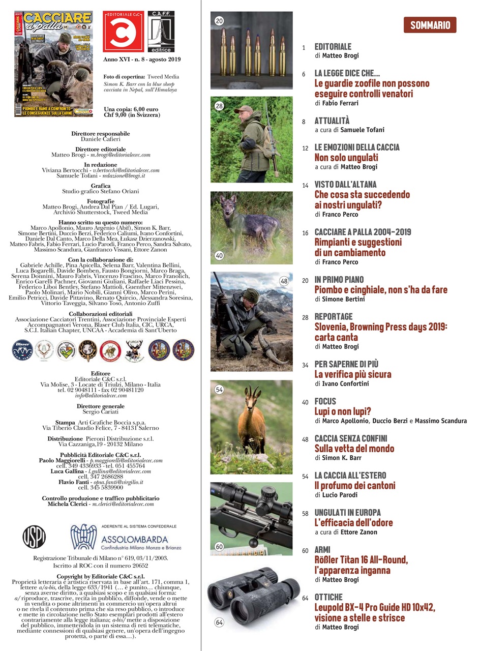 Caccia Magazine Preview Pages