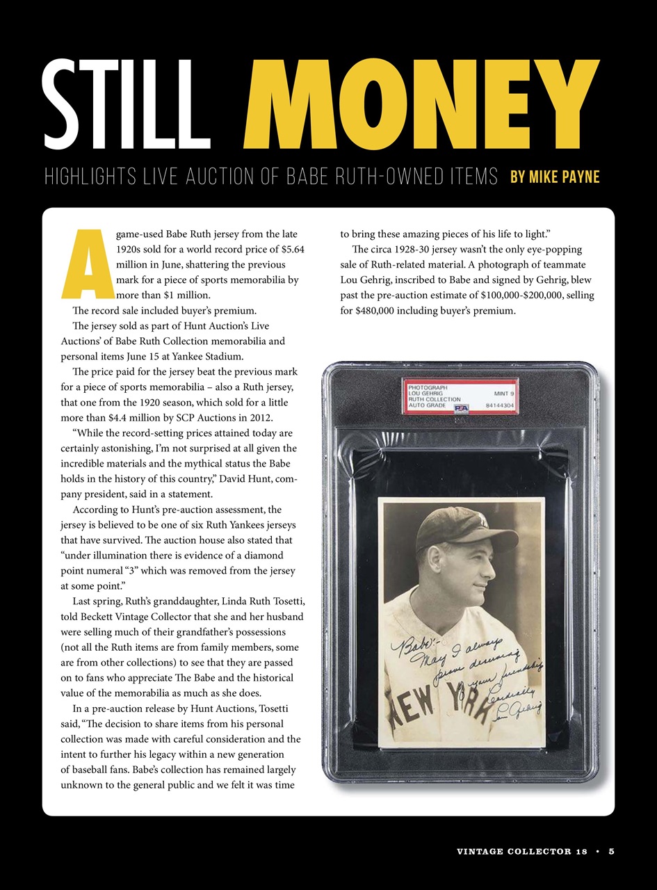 Beckett Vintage Collector Magazine Preview Pages