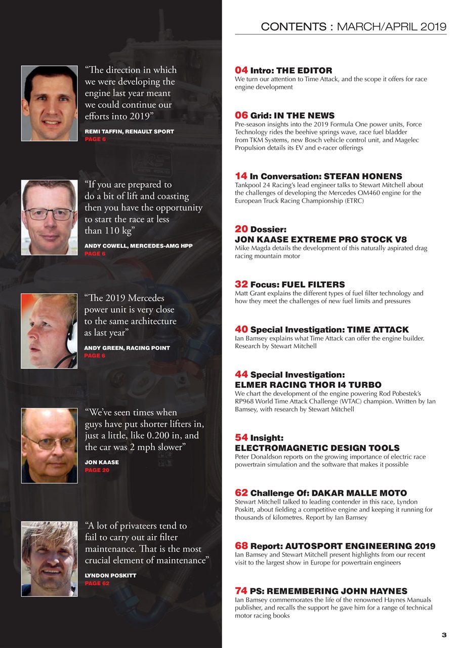 Race Engine Technology Preview Pages