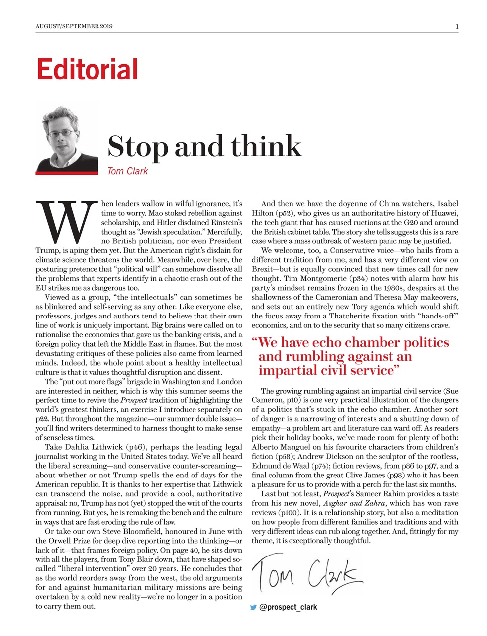 Prospect Magazine Preview Pages