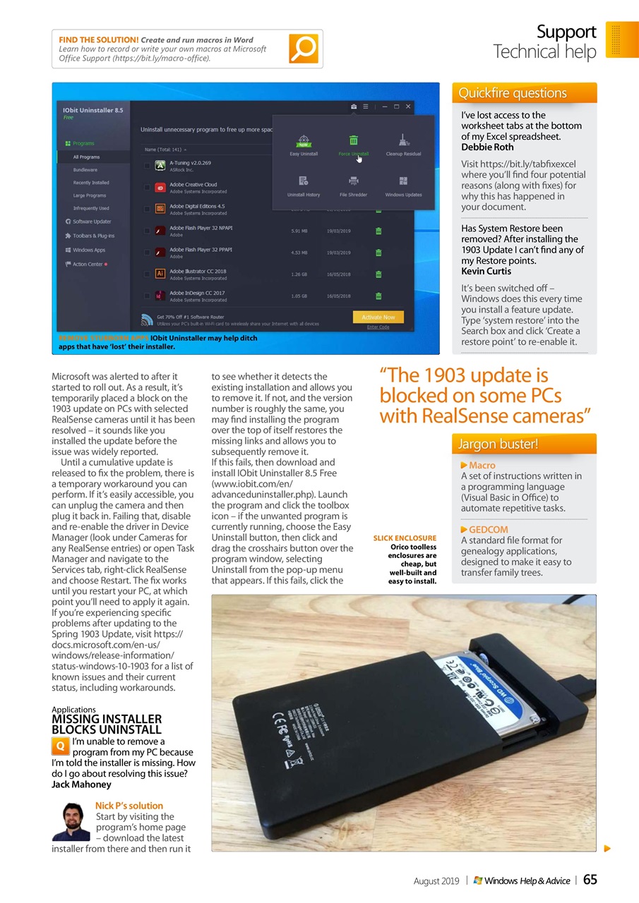 Windows Help & Advice Preview Pages