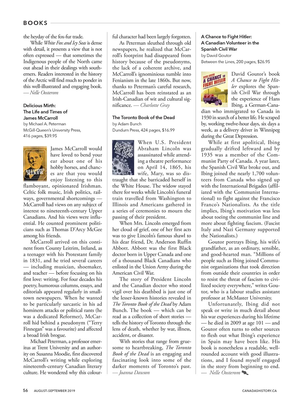 Canada's History Preview Pages