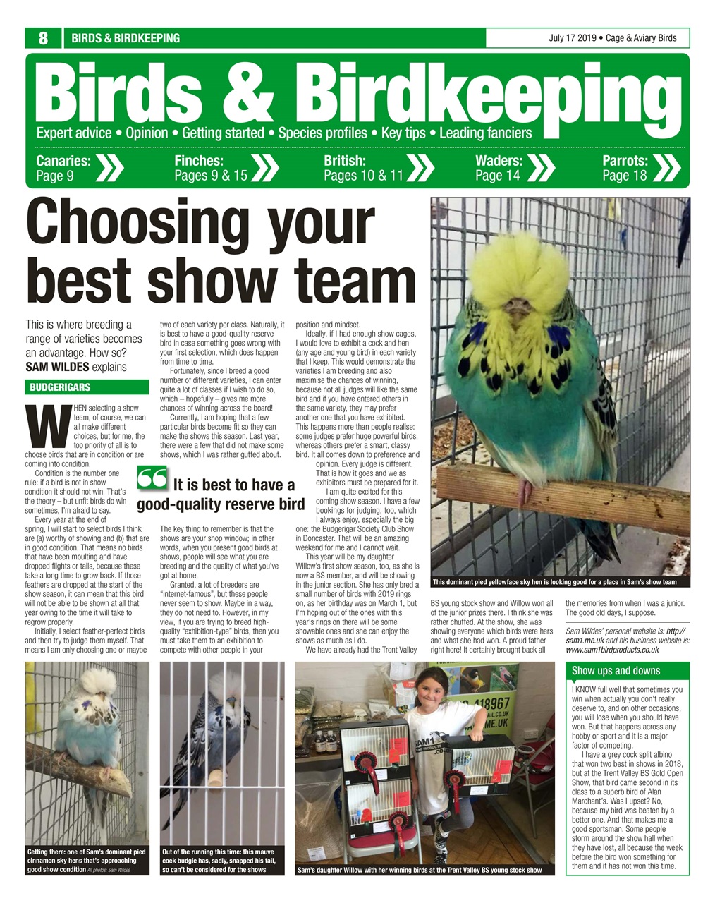 Cage & Aviary Birds Preview Pages