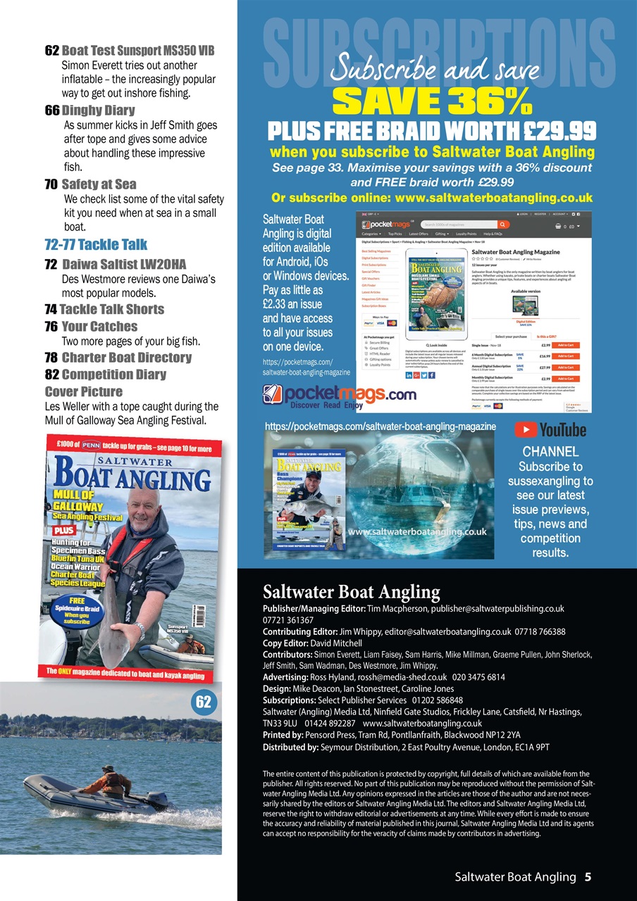 Saltwater Boat Angling Preview Pages