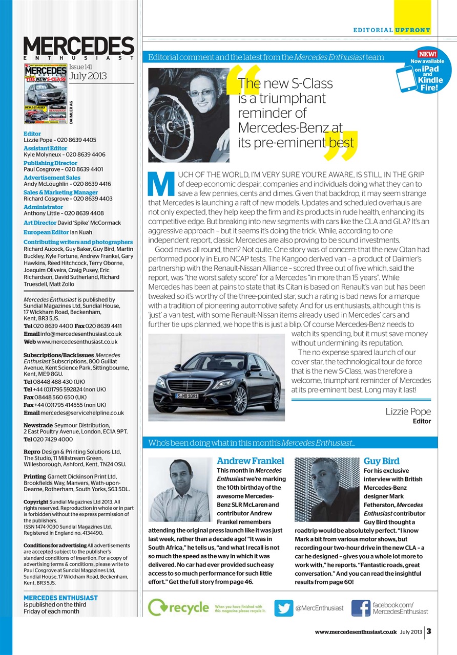 Mercedes Enthusiast Preview Pages