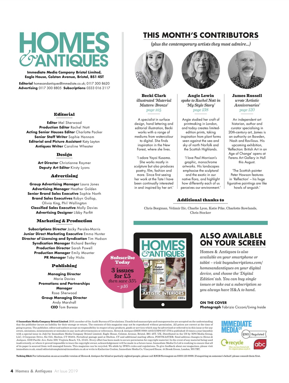 Homes & Antiques Magazine Preview Pages