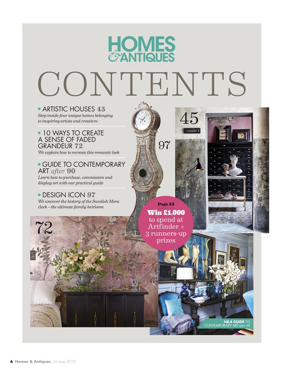 Homes & Antiques Magazine Preview Pages