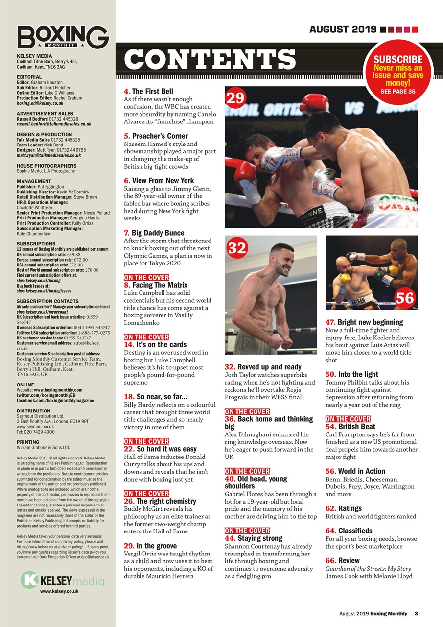 Boxing Monthly Preview Pages