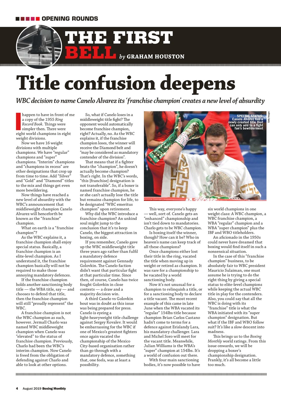 Boxing Monthly Preview Pages