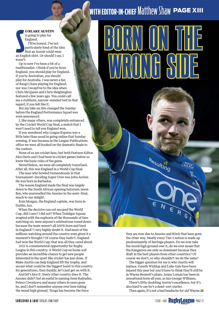 Rugby League World Preview Pages