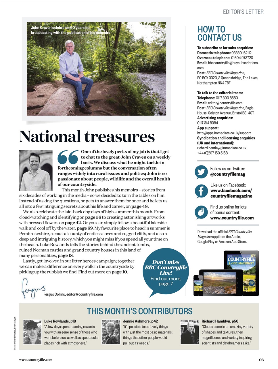 BBC Countryfile Magazine Preview Pages