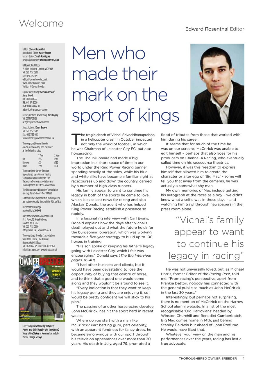 The Owner Breeder Preview Pages