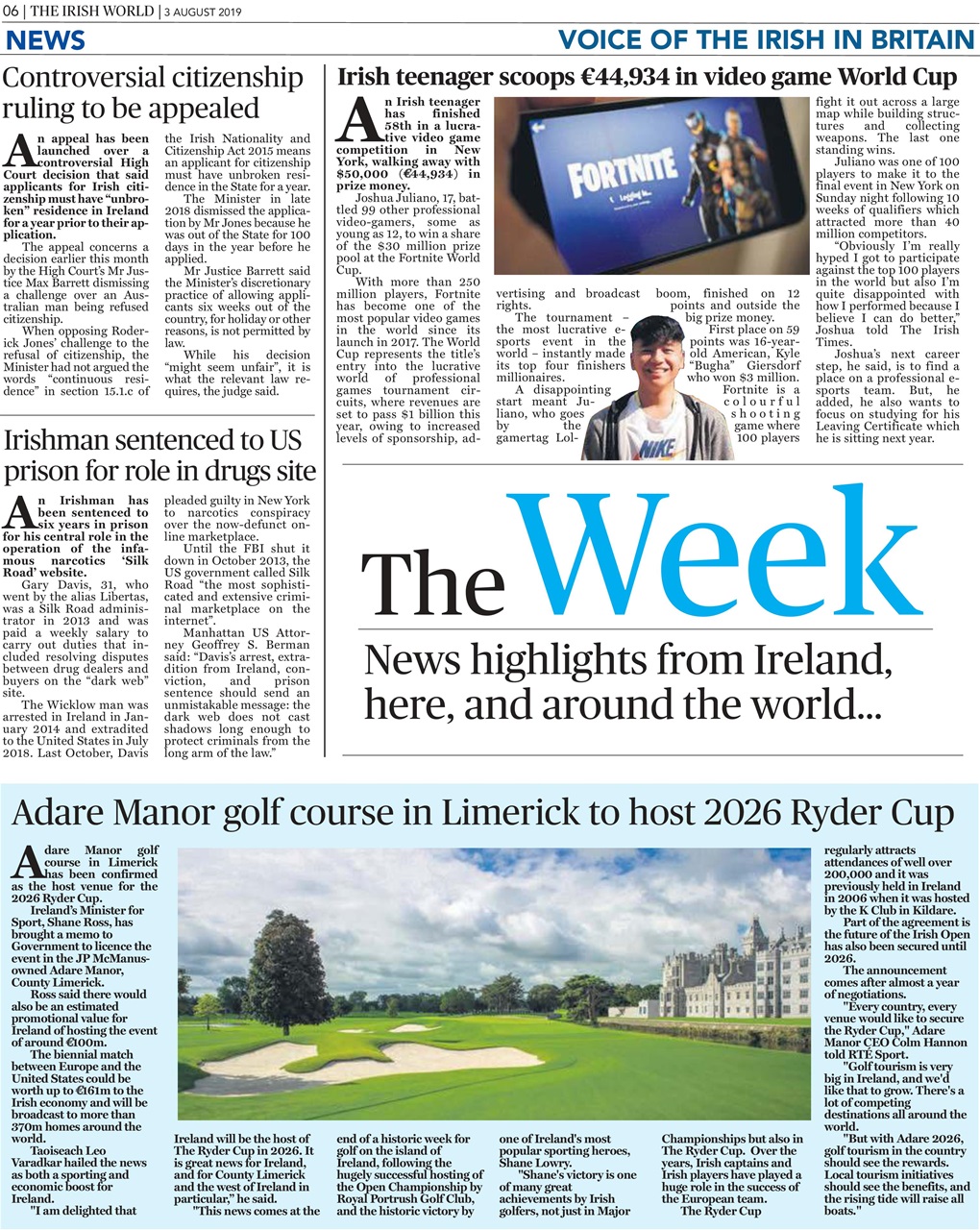 Irish World Preview Pages