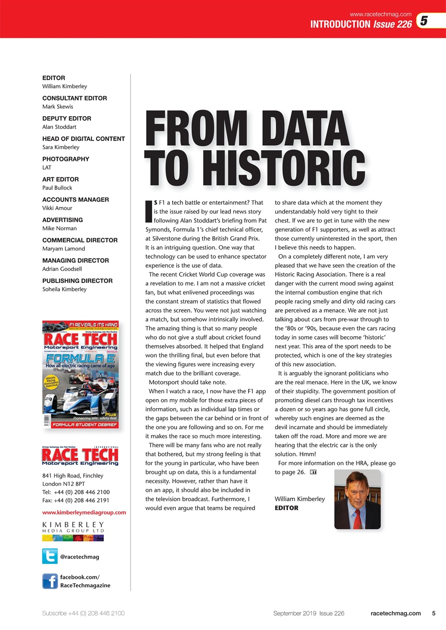 Race Tech Preview Pages