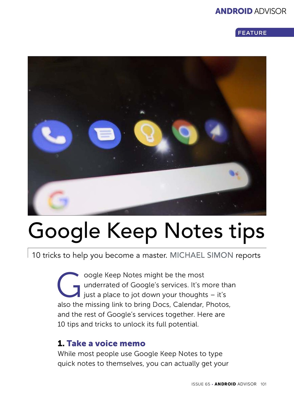Android Advisor Preview Pages