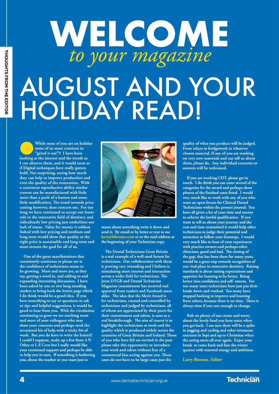 The Dental Technician Magazine Preview Pages